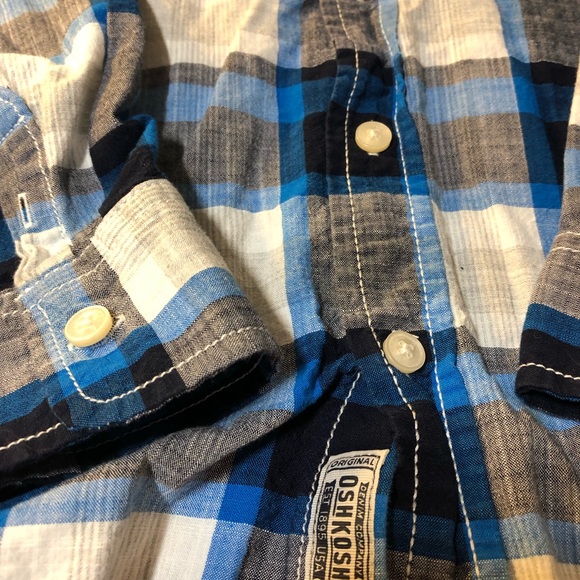 Osh Kosh plaid button down long sleeve boys size 14 - Picture 2 of 8